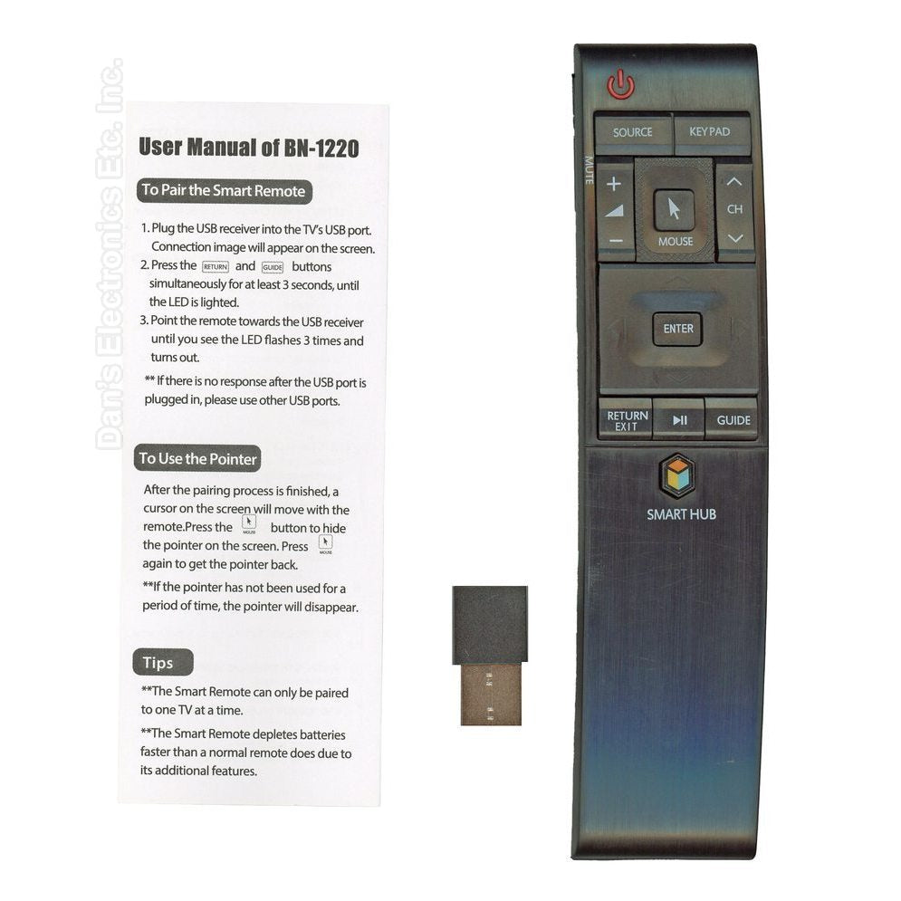 Anderic RR1220E Universal Remote Control for Samsung TV with RF Pointer - BN59 - 01220E, BN59 - 01220J, BN59