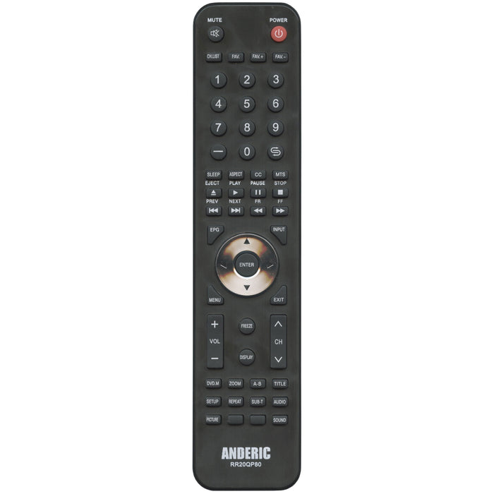 Anderic RR20QP80 Replacement TV/DVD Remote Control for RCA RE20QP80 and RE20QP28