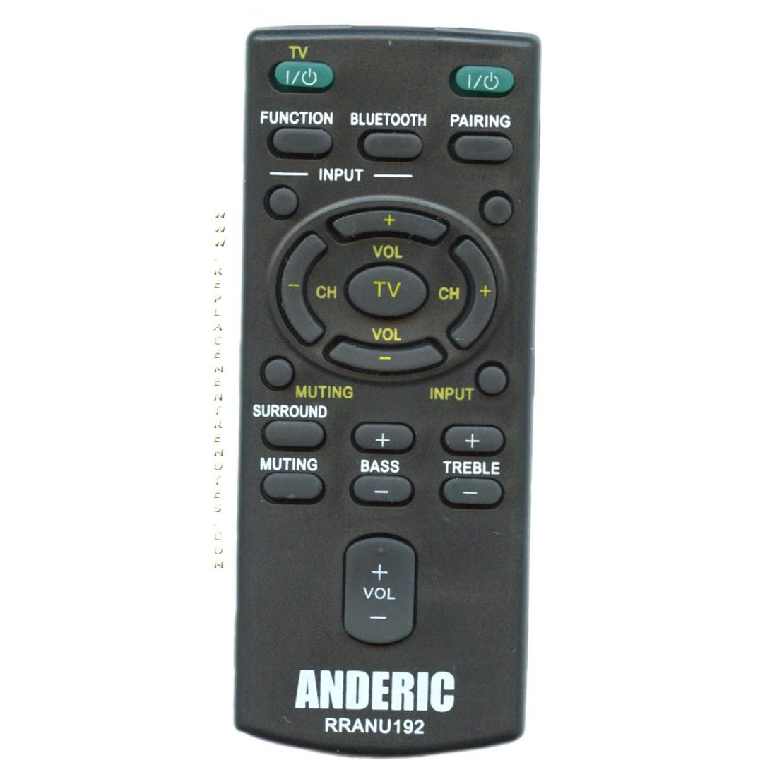 Anderic RRANU192 Replacement Remote Control for Sony Sound Bar - RM - ANU192, RM - ANU160, RMT - AH101U, RM