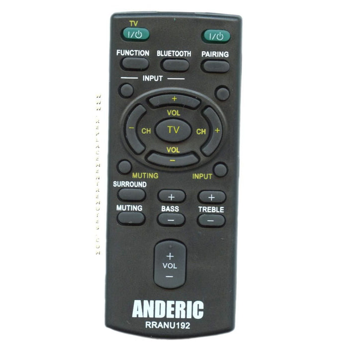 Anderic RRANU192 Replacement Remote Control for Sony Sound Bar - RM - ANU192, RM - ANU160, RMT - AH101U, RM