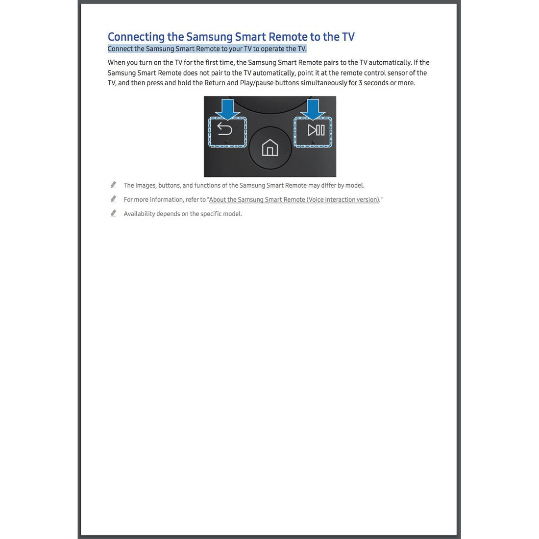 Samsung BN59 - 01260A Smart TV Remote Control - Bluetooth & IR - No Voice - 2016 - BN5901260A
