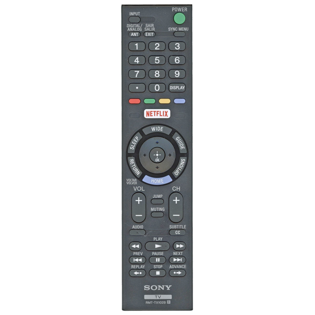 Sony RMT - TX102B TV Remote Control for Sony LCD LED TV - IR - Netflix - 1 - 492 - 977 - 21