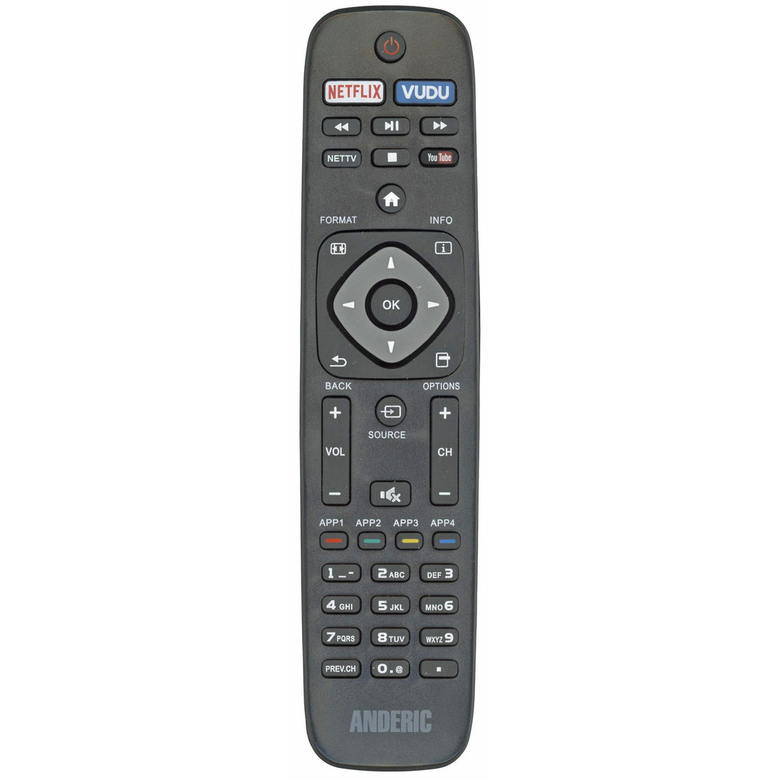 Anderic URMT41JHG003 Replacement Smart TV Remote Control for Philips NH500UP, URMT41JHG012, URMT41JHG006, and more